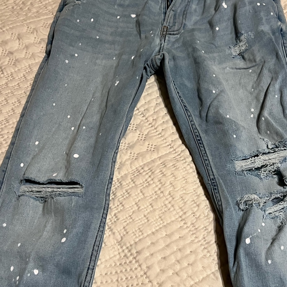 Hollister Skinny Jeans Light wash  Advanced Stretch 32x32  Bleach splatter - Picture 2 of 6
